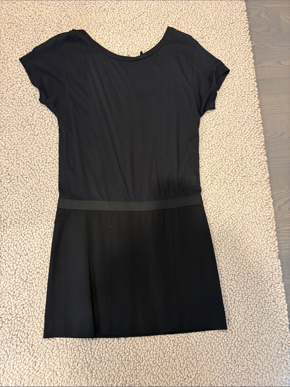 Theory Black Short Sleeve Mini Dress
